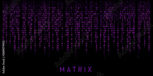 Digital rain effect resembling the matrix code on a black background