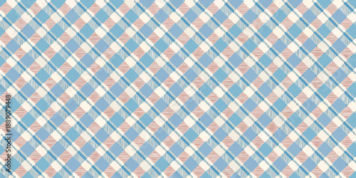 A repeating pattern of blue and peach gingham checks covering the entire frame