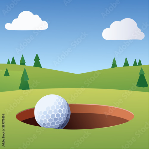 Golf Ball near hole