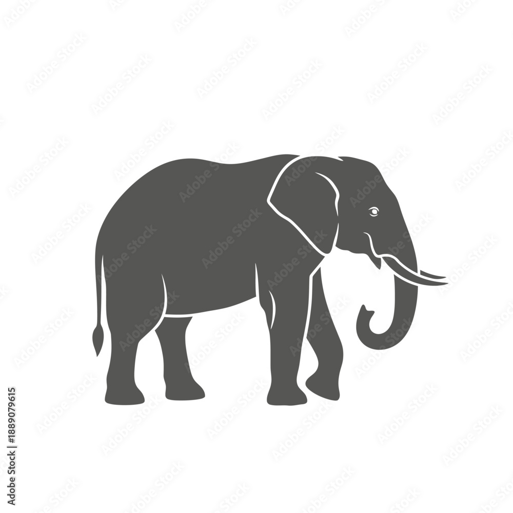Fototapeta premium Majestic elephant standing proudly with elegant gray silhouette