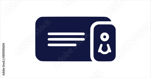 Professional Corporate ID Card Vector Icon User Profile Badge Access Pass Glyph