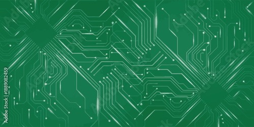 Green Circuit Board Pattern With Intricate Traces for Tech and Innovation Themes