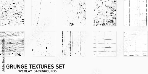 Collection of distressed grunge textures for varied design overlays