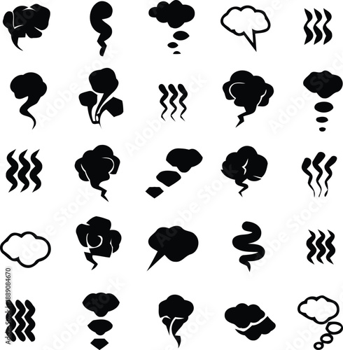 Collection of various weather and speech symbols