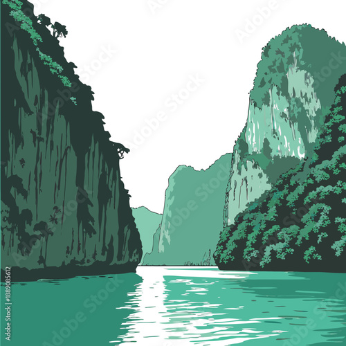 Serene coastal cliffs