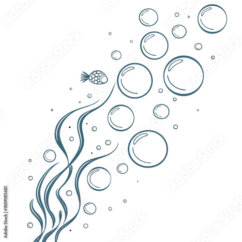 Small fish among bubbles