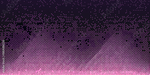 Abstract digital artwork featuring a gradient of pink and purple pixels