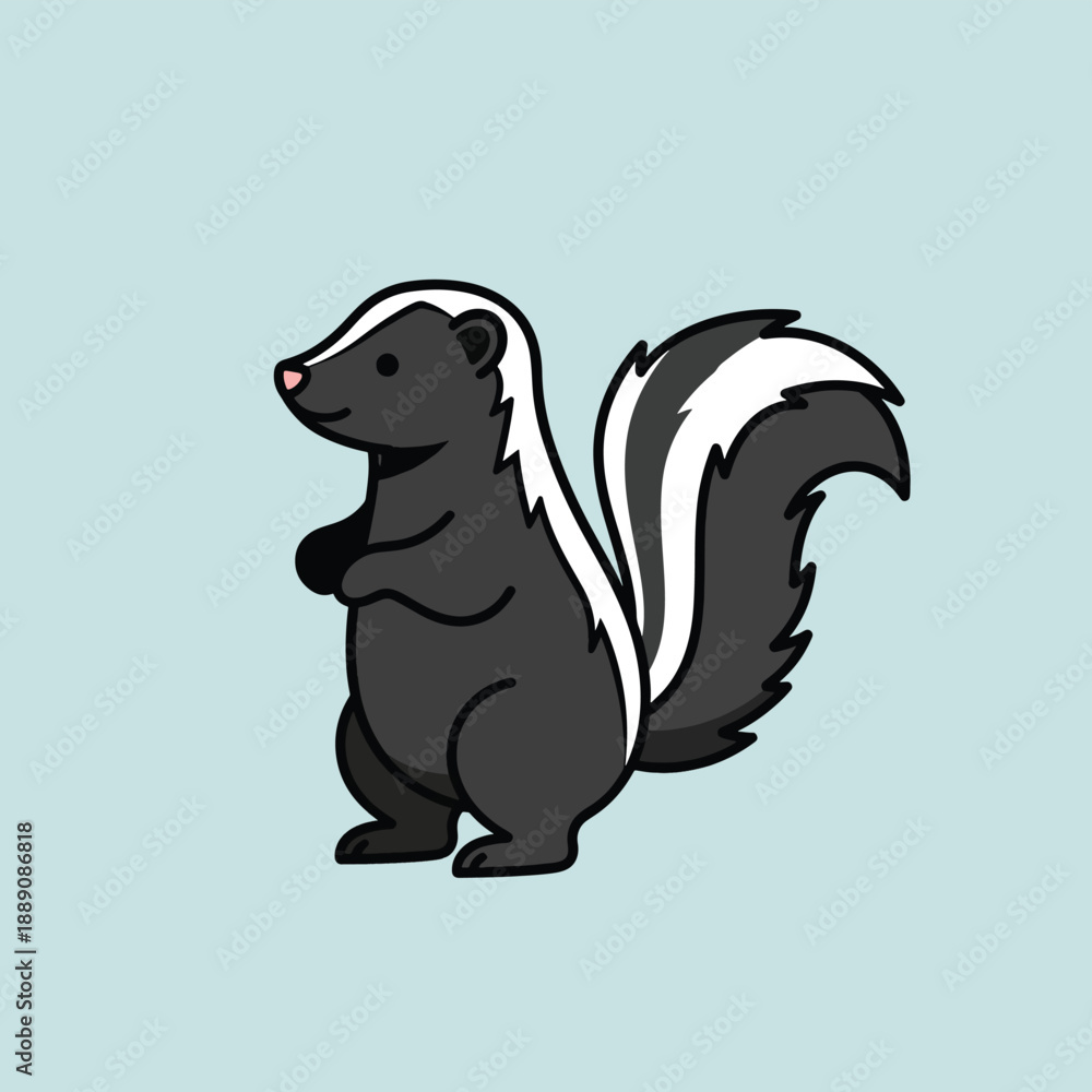 Obraz premium Cartoon Striped Skunk