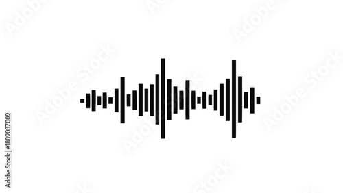 Vector illustration of a modern sound wave or audio frequency spectrum visualizer, on transparent background