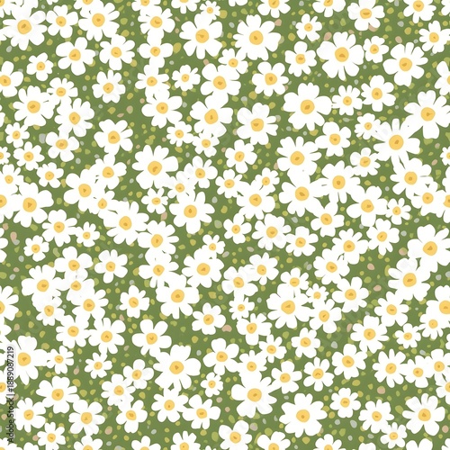 Seamless pattern with cute tiny flowers. Background texture with white gypsophila. illustration for textile, web, print, wrapping, fabric, wallpaper Generative Ai