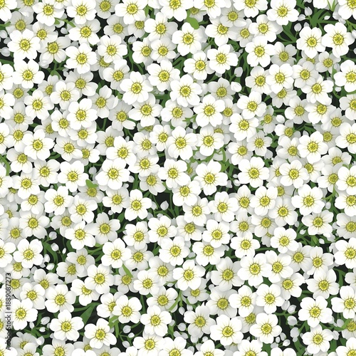 Seamless pattern with cute tiny flowers. Background texture with white gypsophila. illustration for textile, web, print, wrapping, fabric, wallpaper Generative Ai