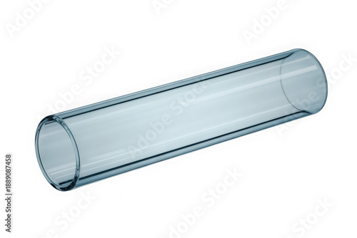 Transparent glass cylinder tube, isolated subject