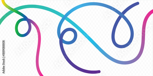 Abstract colorful line art background design.Color Gradient Lines Abstract Pattern. 3D Waves Shape Elements on White Background, Background with Wave Rainbow Ribbons.