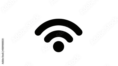 Vector illustration of a modern wireless internet signal icon for digital communication on transparent background