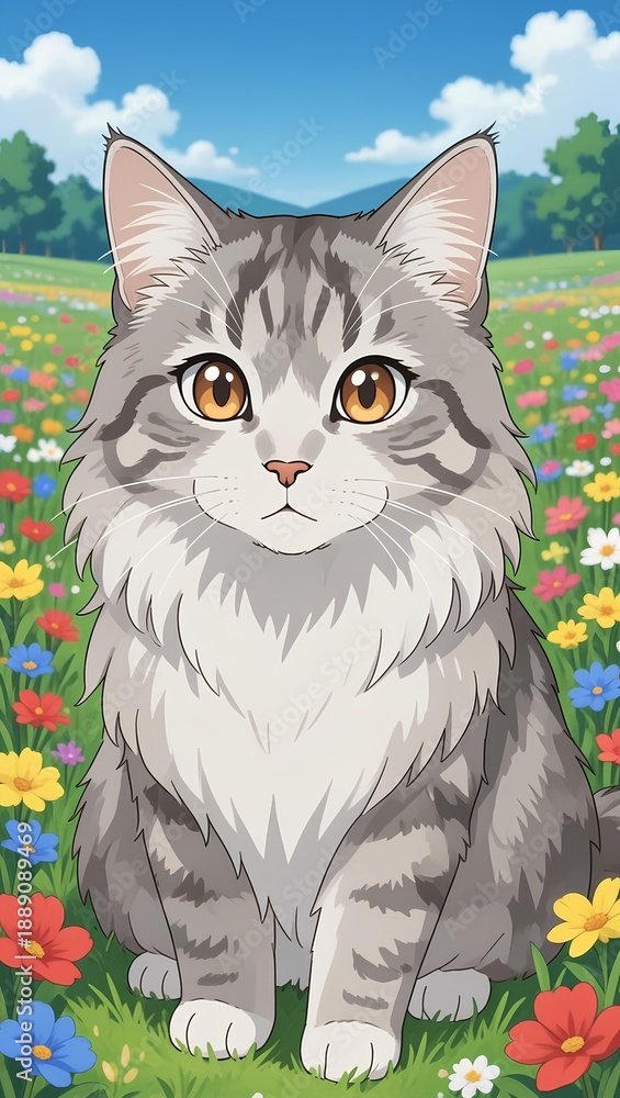 Obraz premium cat on the grass