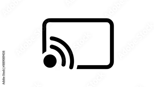 Vector illustration of a wireless streaming device icon for screen mirroring, on transparent background