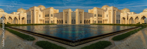 Elements of architecture of buildings, ancient arches, columns, windows and apertures. On the streets in Emirates, public places.
