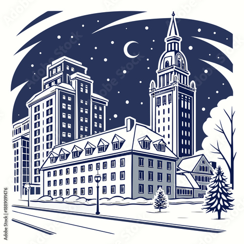 Winter night in the city