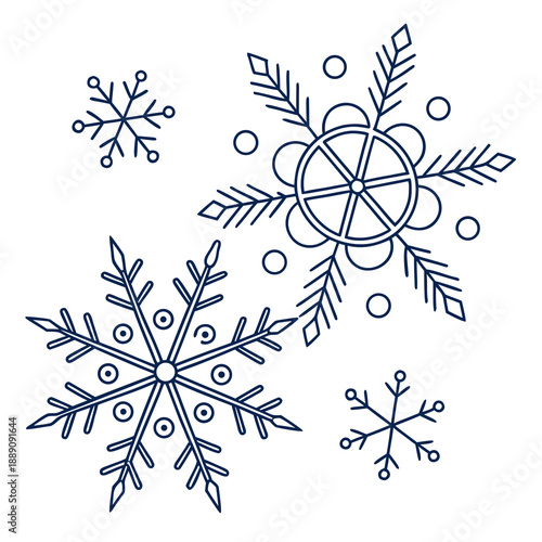 Illustrated snowflakes design