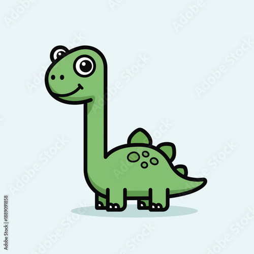 Cute Cartoon Green Dinosaur