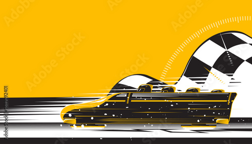 Bobsleigh race abstract background design. Winter sports concept
