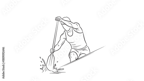 A sketch depicts a man aggressively throwing a javelin showcasing athletic power and dynamic movement high quality