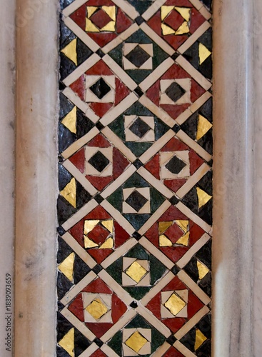 Geometric Stone Mosaic Pattern in Historic Architecture