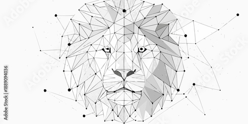 Geometric lion head a striking low poly illustration of a majestic animal