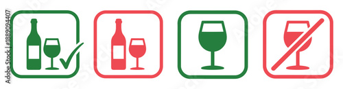 non alcohol and alcohol allowed icon