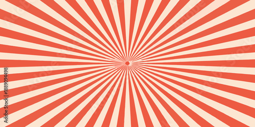 A striking radial burst design featuring vibrant reddish orange stripes