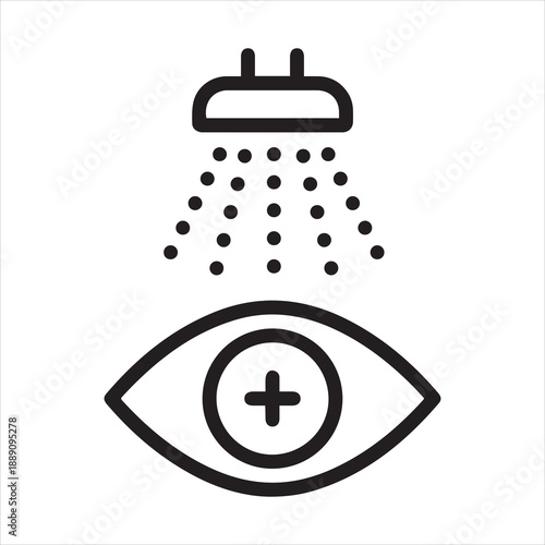 Black line icon for eye wash station
