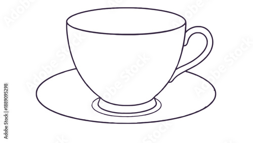 A colorful floral tea cup and saucer filled with hot beverage