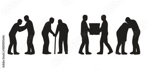 Helping and Supporting People Silhouette Set