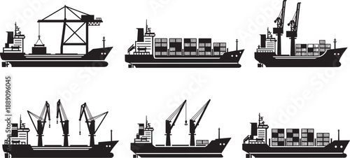 Black silhouettes of a family with a mother roller skating a child on a tricycle and a father riding a bicycle outdoors on grass