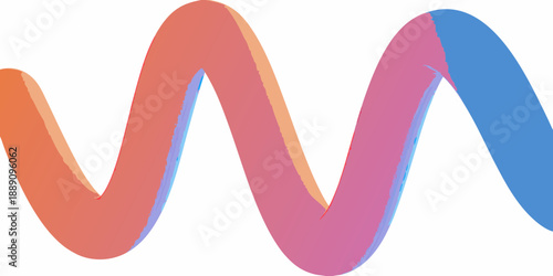 a colorful wavy line with orange pink and blue colors