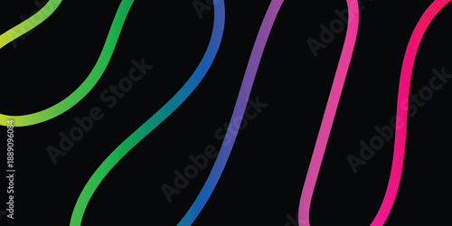 Abstract colorful line art background design.Color Gradient Lines Abstract Pattern. 3D Waves Shape Elements on White Background, Background with Wave Rainbow Ribbons.