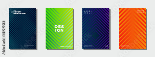 Minimal covers design. Cool gradient colors. Geometric halftone gradients. Eps vector. Colorful line Background