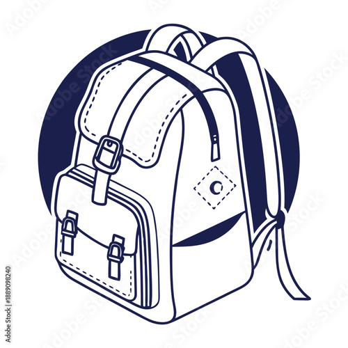 Illustrated travel backpack
