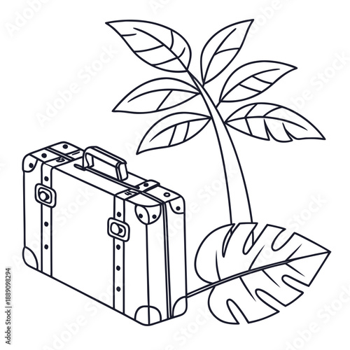 Tropical getaway suitcase