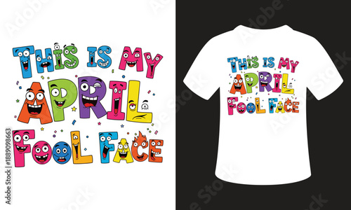 Characterized alphabet letters with funny faces for april fools day vector illustration