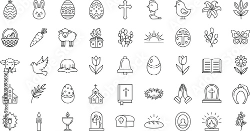 Easter and religious icons for spring and holiday themes
