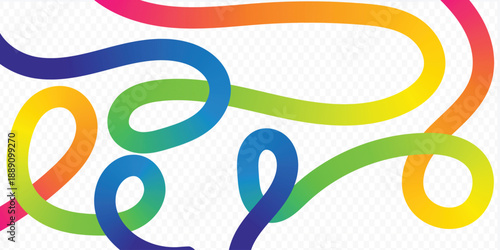 Abstract colorful line art background design.Color Gradient Lines Abstract Pattern. 3D Waves Shape Elements on White Background, Background with Wave Rainbow Ribbons.