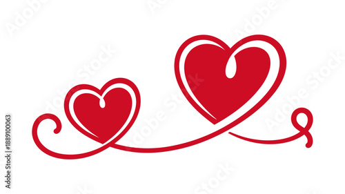 A lovely illustration of two connected hearts symbolizing enduring love and romantic bond