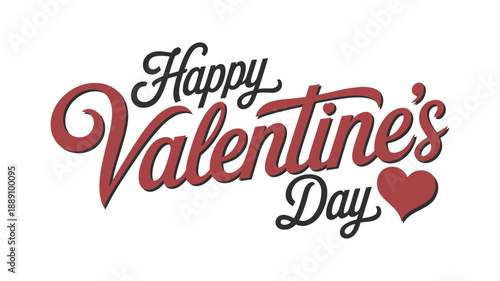 Happy valentine's day greeting with a romantic red heart, perfect for expressing love and affection
