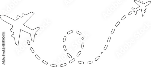 vector illustration There are two light gray airplanes illustrated in a silhouetted style, allowing for a clear view of their shapes, including the wings and fuselage. The use of light gray gives the 