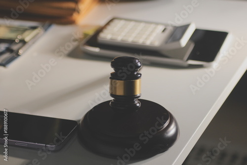 Wallpaper Mural Businesswoman and Male lawyer or judge consult and conference having team meeting with client at law firm in office, Law and Legal services concept Torontodigital.ca