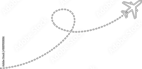 vector illustration The image features a clean white background that enhances the visibility of the elements depicted. In the upper right corner, there is a gray airplane icon, which serves as the foc