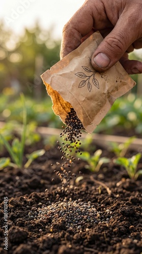Nurturing the earth, a hand...