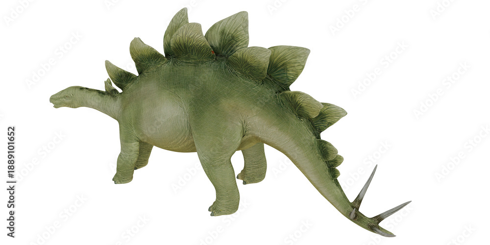 Obraz premium Realistic model of a Stegosaurus dinosaur.