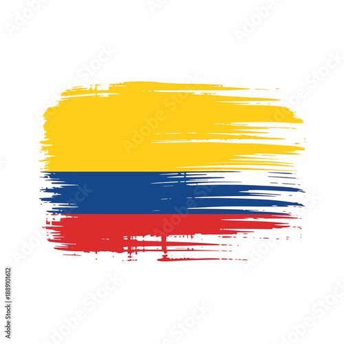 Brushstroke depiction of the flag of ecuador with vibrant colors